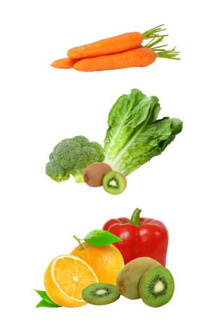 Imagen de verduras y frutas saludables